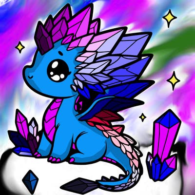 little cute crystal dragon