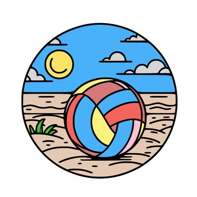 volleyball on a beach