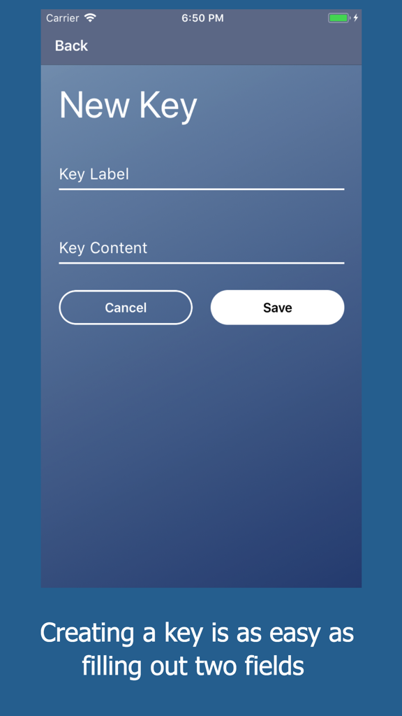 Interface for creating a new custom keyboard shortcut in the ClipKey app