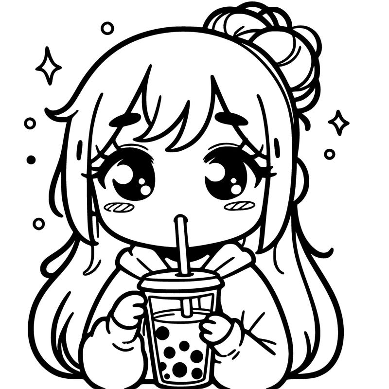 girl drinking boba