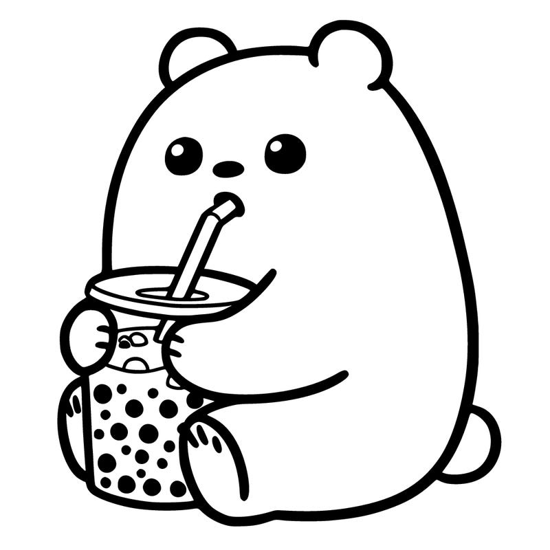 bare drinking boba tea