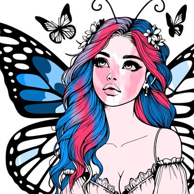 butterfly fairy realistic girl