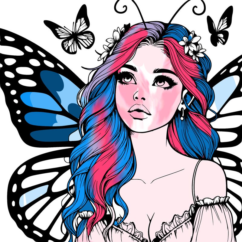 butterfly fairy realistic girl
