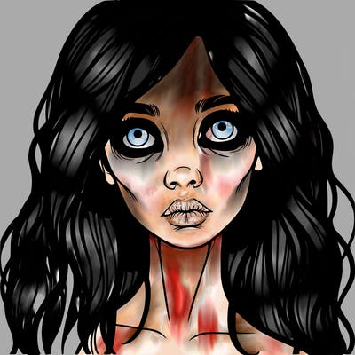 scary beautiful realistic girl