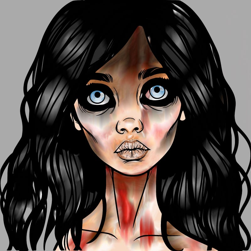 scary beautiful realistic girl