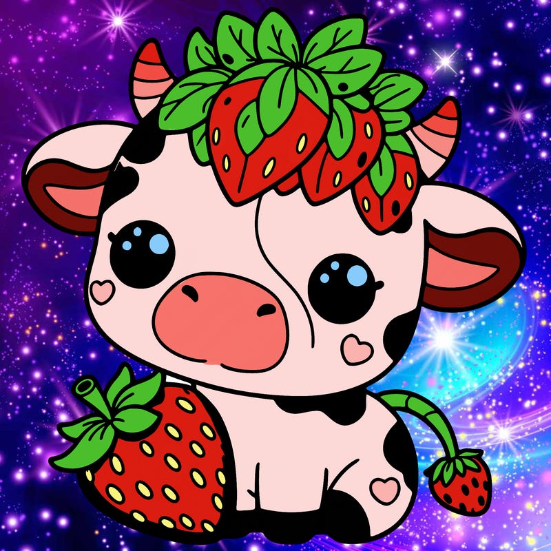 cute strawberry cow