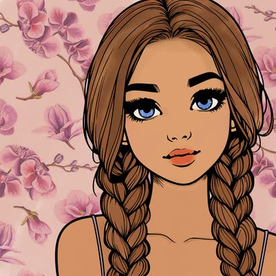realistic girl with braids