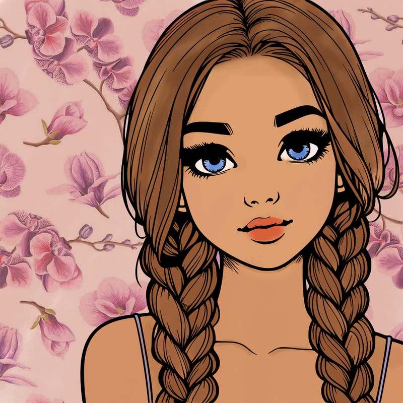 realistic girl with braids