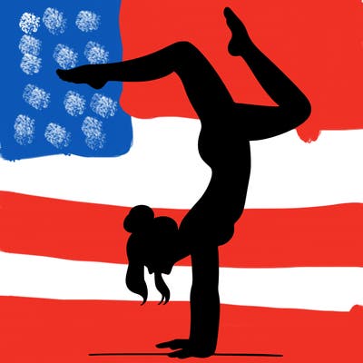 a woman doing a handstand