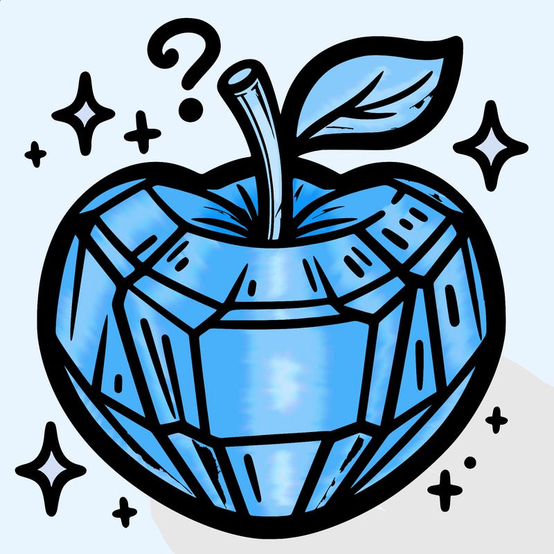 very shiny crystal apple