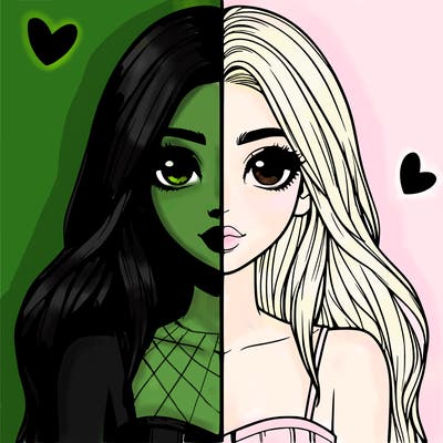 split realistic girl