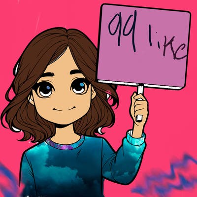 realistic girl holding up a sign