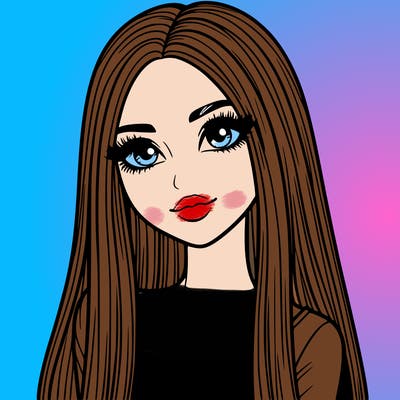 realistic girl with straight and long hair