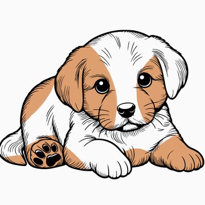 a cute realistic puppy