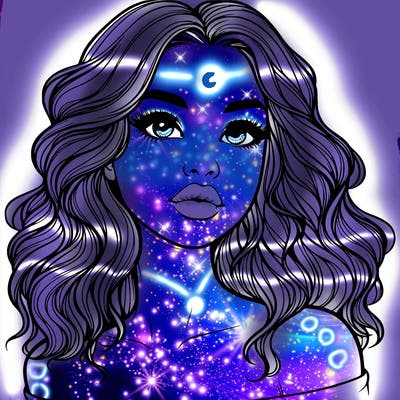 realistic girl with wavy hair and lips