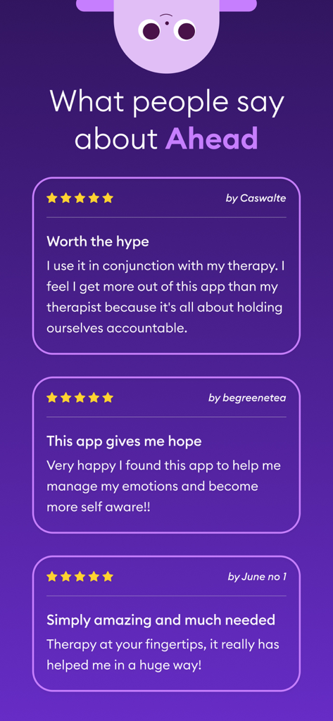 Kundenrezensionen und 5-Sterne-Bewertungen für die Ahead Emotional Companion App.