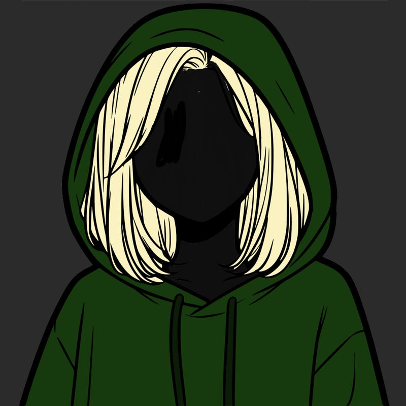 a faceless girl in a hoddie