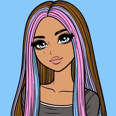 realistic girl with straight and long hair