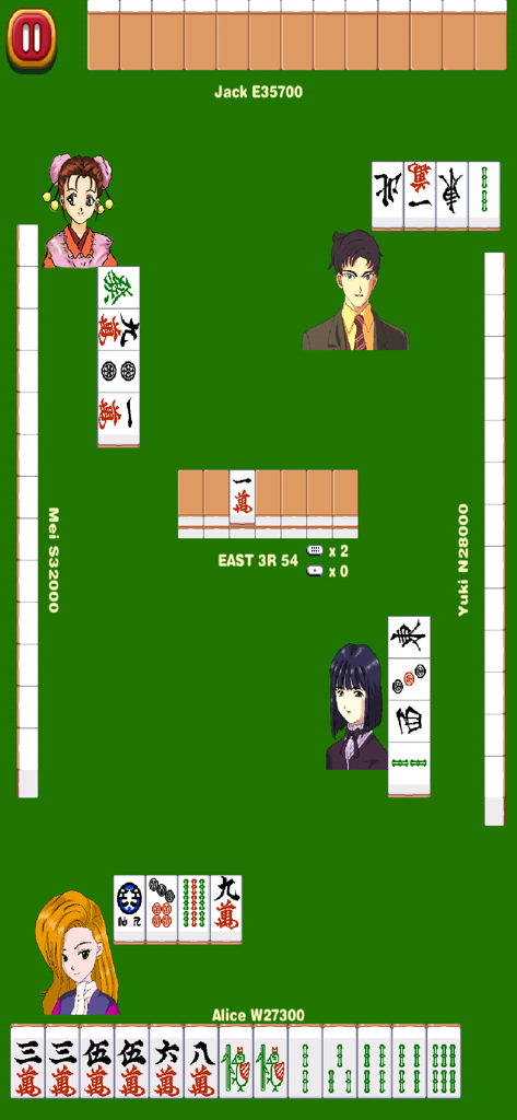 Mahjong School - Mahjong School gameplay featuring anime style characters and riichi tiles