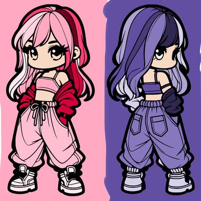 girl in crop top and baggy pants