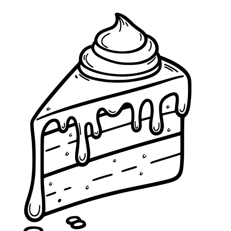 slice of cake with frosting dripping down