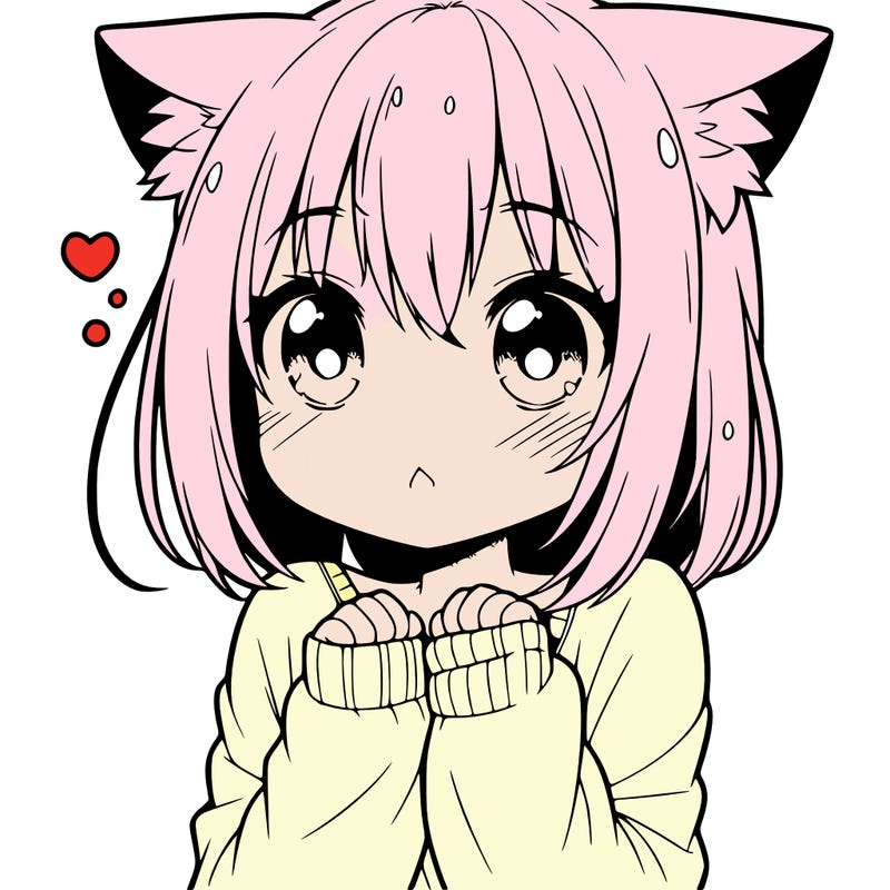 shy anime catgirl