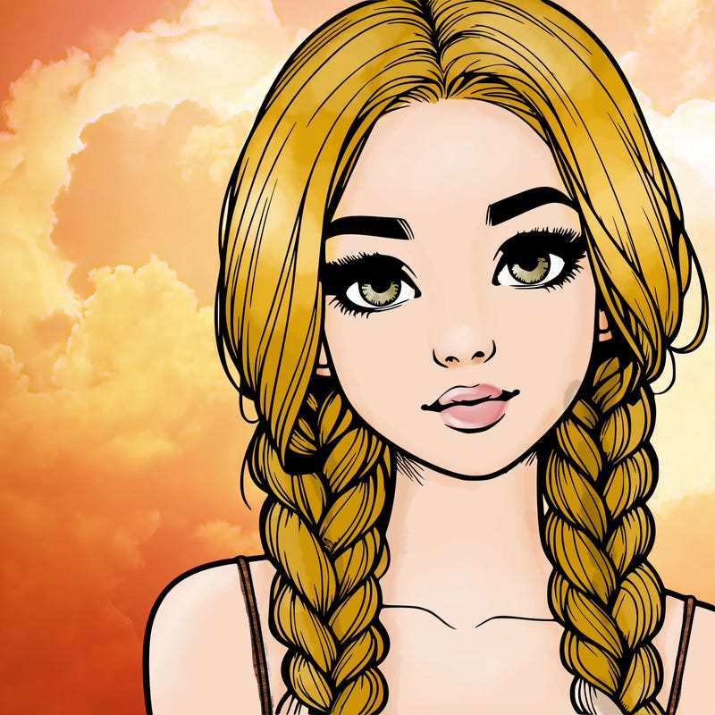 realistic girl with braids
