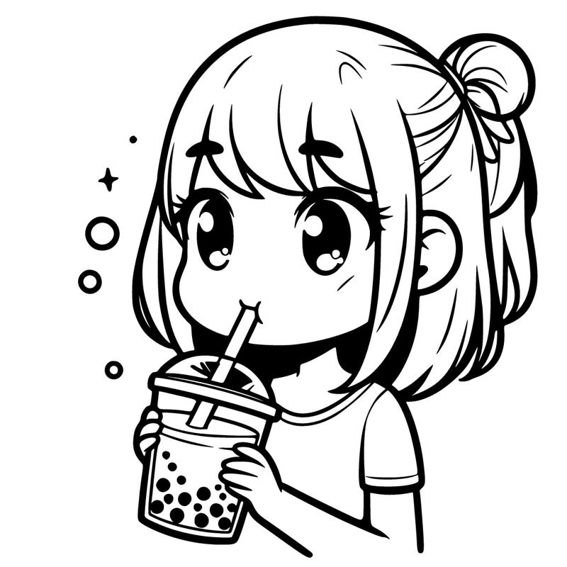 a girl drinking boba