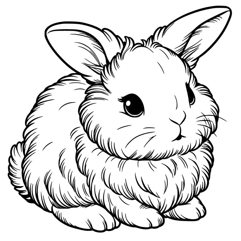 fluffy and cute realistic bunny