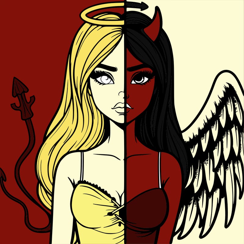 devil vs angel realistic girl