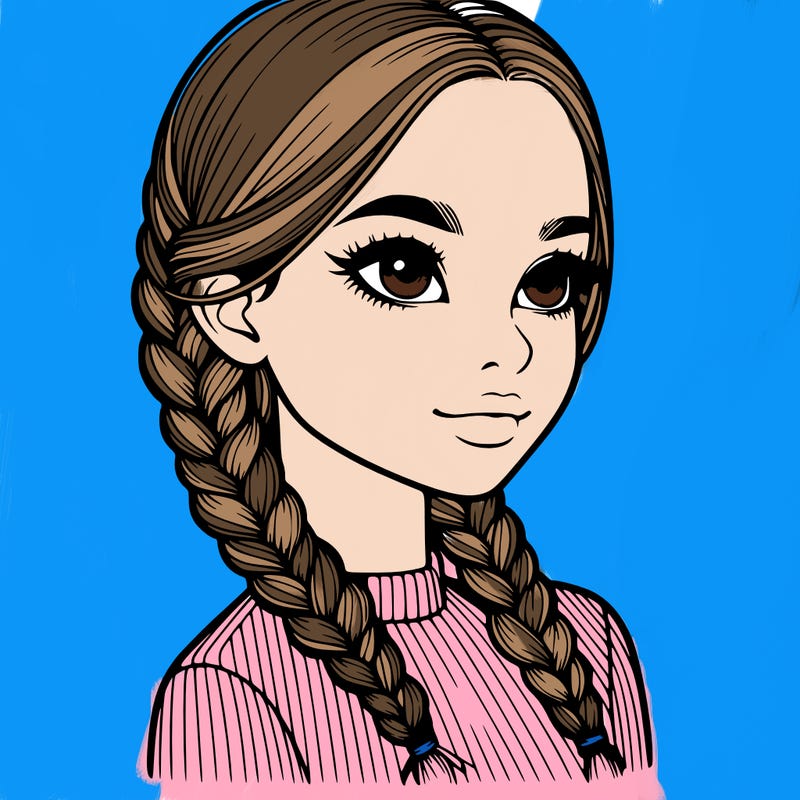 realistic girl with braids