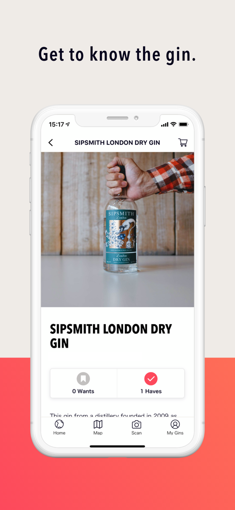 JUNIPER - App for Gin Lovers - Detailed product information for Sipsmith London Dry Gin on the Juniper app