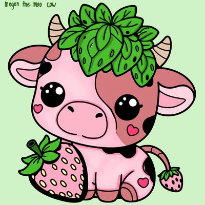 cute strawberry cow
