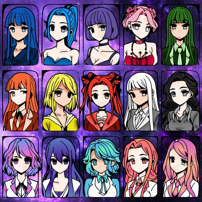 girls that look diffrent anime