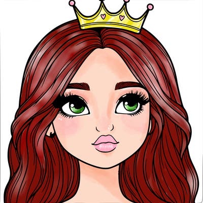 a realistic girl with a crown on