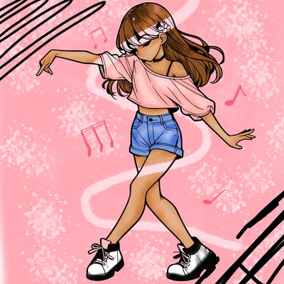 realistic girl danceing