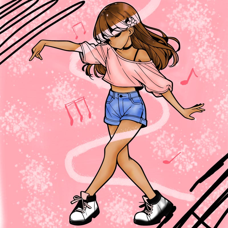 realistic girl danceing