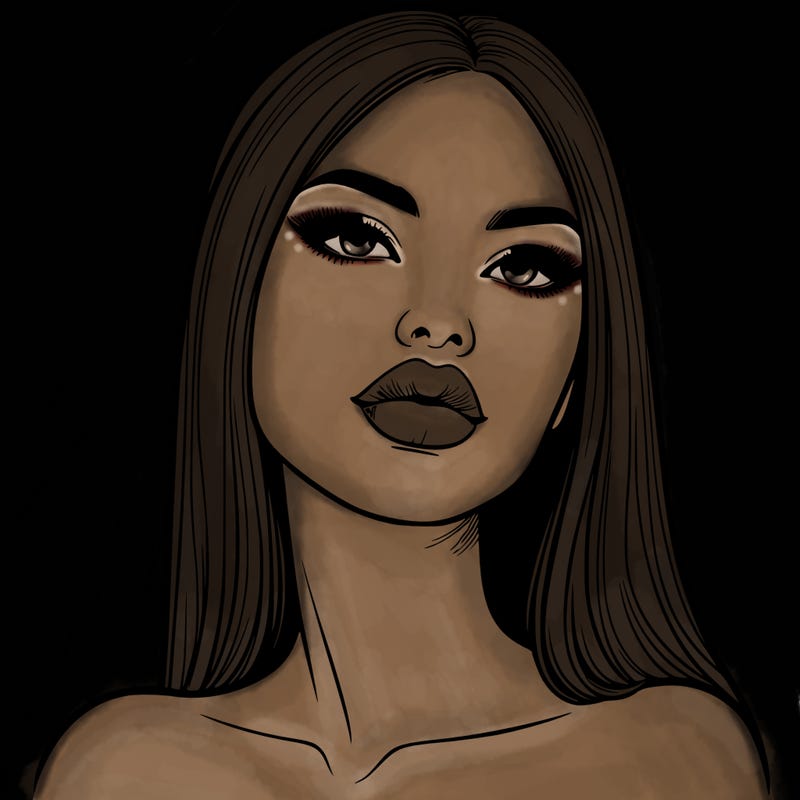 realistic woman with full lips