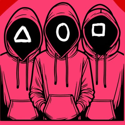 3 faceless people in  hoodies