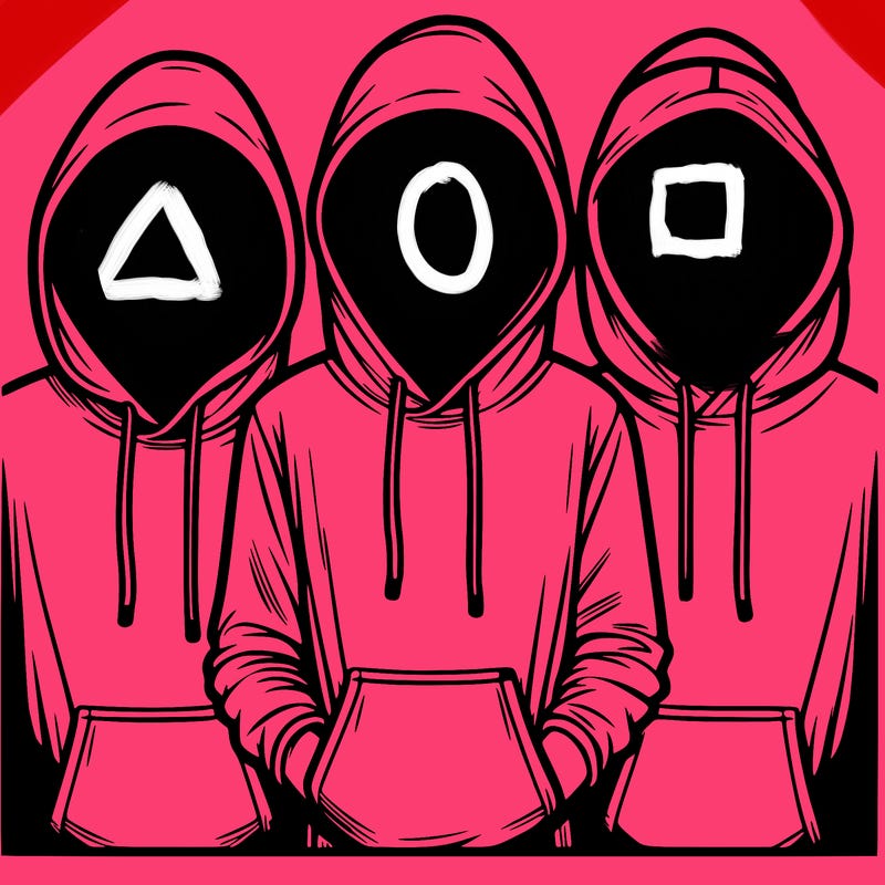 3 faceless people in  hoodies