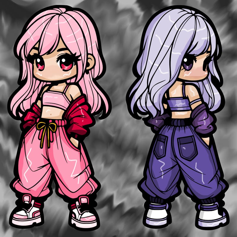 girl in crop top and baggy pants