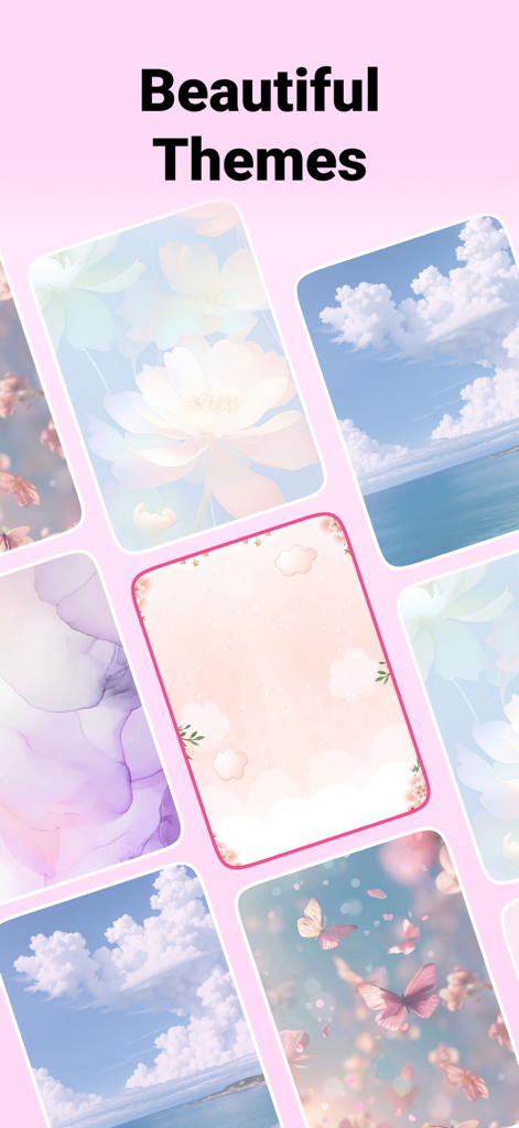 Una variedad de temas hermosos y estéticos para la aplicación de seguimiento de períodos