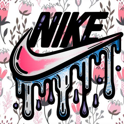 dripping nike logo