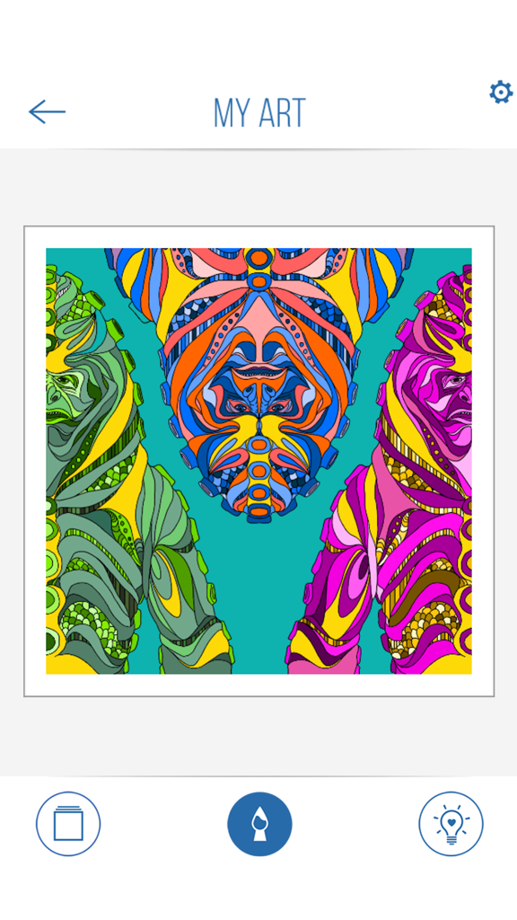 BBC Colouring: Doctor Who - A vibrant finished illustration of Zygon monsters in the BBC Colouring Doctor Who app