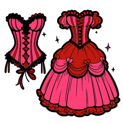 corset and big dress