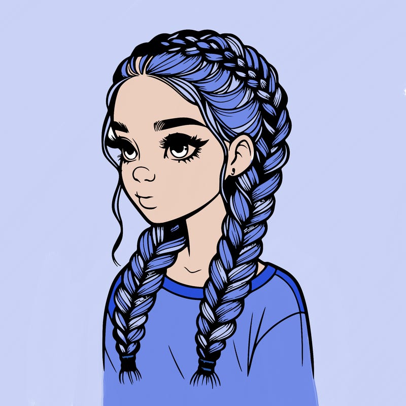 realistic girl with braids