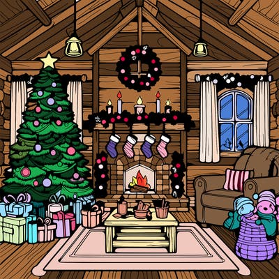 christmas house interior