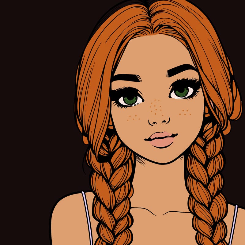 realistic girl with braids