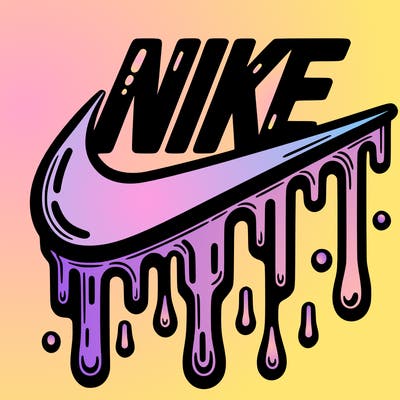 dripping nike logo