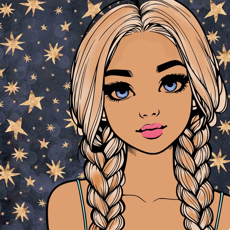 realistic girl with braids